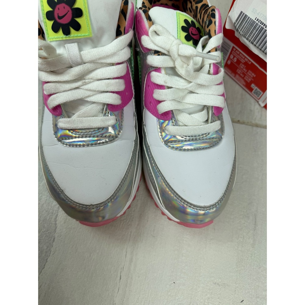 Nike Air Max 90 LX Illusion Green Leopard Holographic CQ2559-100 Womens 9.5 - Picture 5 of 10